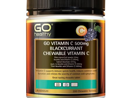 Go Healthy [Authorized Sales Agent] GO Healthy Go Vitamin C 500mg Blackcurrant Chewable Vitamin C - 200 Tablets  200pcs box Supply