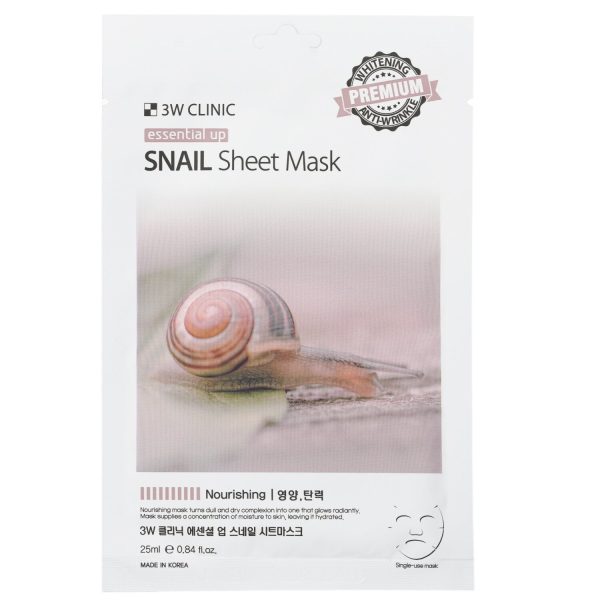 3W Clinic Mask Sheet - Essential Up Snail  10pcs x 25ml For Sale