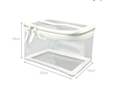 bagtory ME BOWIE White, Portable PVC Transparent Cosmetic Case, Make Up Bag, Toiletry Storage Organizer, PVC Suitcase  Fixed Size Online