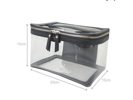 bagtory ME BOWIE Black, Portable PVC Transparent Cosmetic Case, Make Up Bag, Toiletry Storage Organizer, PVC Suitcase  Fixed Size Online Sale