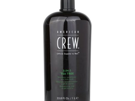 American Crew Men 3-IN-1 Tea Tree Shampoo, Conditioner and Body Wash 1000ml 33.8oz Cheap