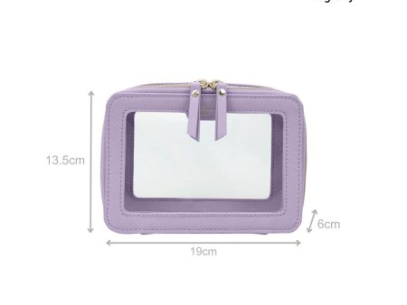 bagtory ME SCARLETTE Purple, Small Single Layer, Square Cosmetic Bag, Transparent PVC Storage Bag  Fixed Size Hot on Sale