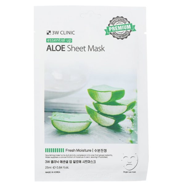 3W Clinic Mask Sheet - Essential Up Aloe  10pcs x 25ml Online