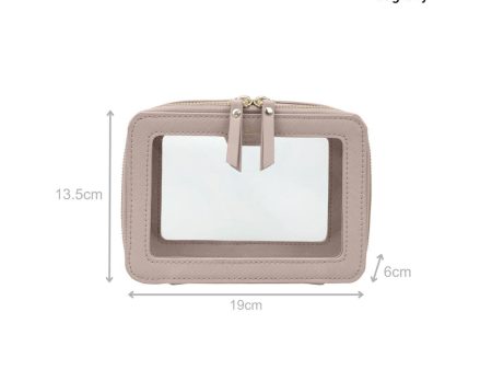 bagtory ME SCARLETTE Pink, Small Single Layer, Square Cosmetic Bag, Transparent PVC Storage Bag  Fixed Size Supply